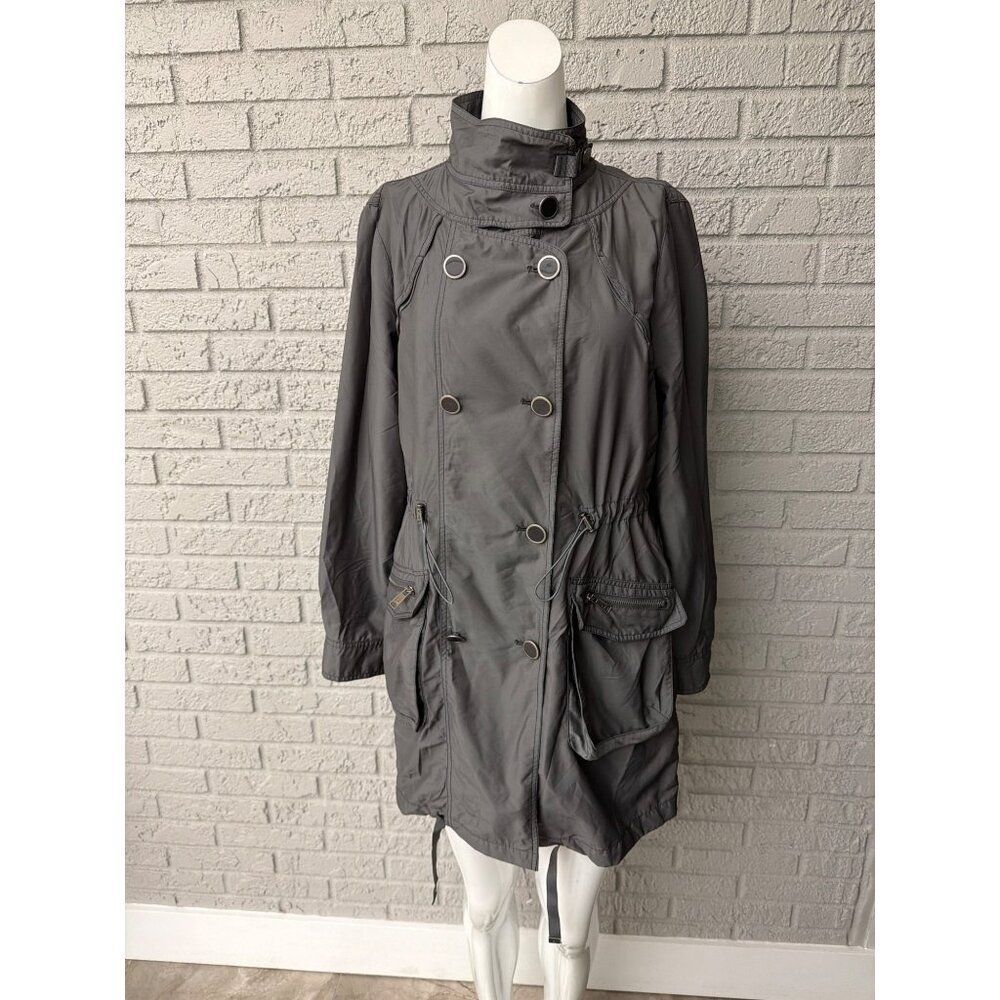 Betty Jackson Black Women’s Gray Double Breasted Utility Jacket Size 12